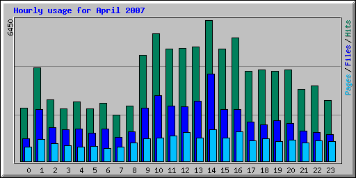 Hourly usage for April 2007
