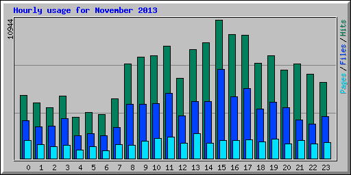 Hourly usage for November 2013