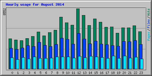 Hourly usage for August 2014