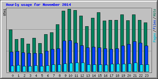 Hourly usage for November 2014