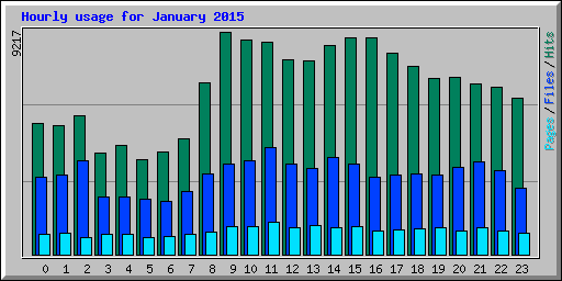 Hourly usage for January 2015